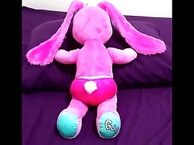 Build-a-bear risa plush with onahole gets fucked and a tummy cumshot