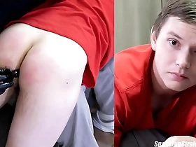 Straight boy's humiliating butt plug spanking