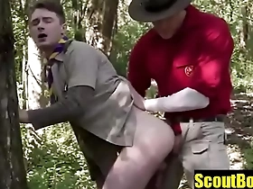 Scoutboyz- jock watches and boy fuck outdoors
