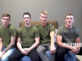 Savage military foursome bareback fuck each other - activeduty
